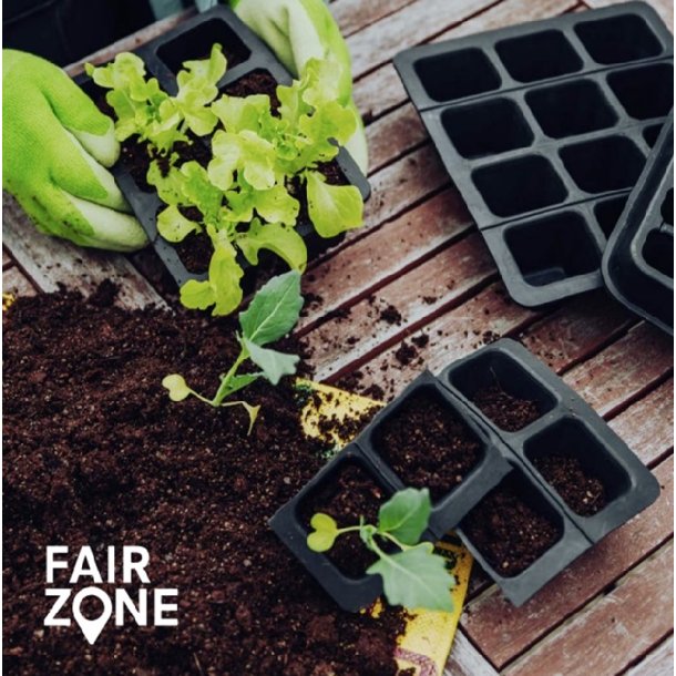 Fair Zone - Genanvendelig sbakke i naturgummi - 4 Celler
